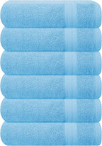GLAMBURG Ultra Soft 6-Piece Hand Towel Set 16x28-100% Ringspun Cotton by GLAMBURG