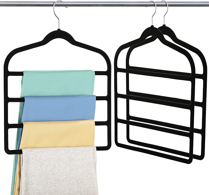 Velvet Pant Clothes Hanger Space Saving Non Slip Shorts Hanger, Myfolrena Jeans by Myfolrena