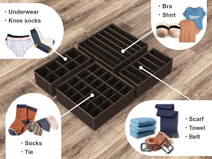 Simple Houseware 4-Pack Drawer Organizer Set - Image 4