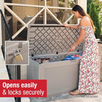 Rubbermaid Extra Large Resin Outdoor Storage Deck Box (134 Gal), Weather Resistant, Gray, Deck Organization for Home/Backyard/Pool Chemicals/Toys/Garden Tools/Porch/Patio Cushions - Image 6