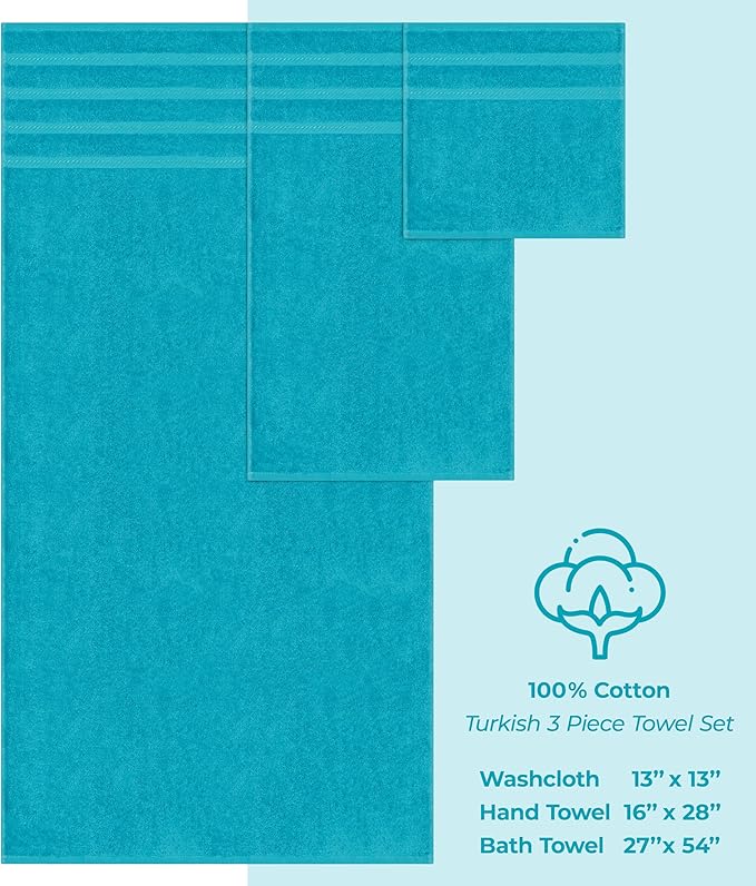 American Soft Linen Premium 3 Piece Towel Set, 1 Bath Towel 1 Hand Towel 1 - Image 4
