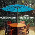 Blissun 9 ft Solar Umbrella, 32 LED Lighted Patio Umbrella, Table Market Umbrella, Outdoor Umbrella for Garden, Deck, Backyard, Pool and Beach (Light Blue) - Image 5