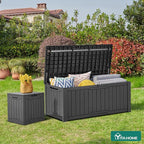YITAHOME 120 Gallon Outdoor Storage Deck Box, Large Resin Patio Storage for Outdoor Pillows, Garden Tools and Pool Supplies, Waterproof, Lockable, (Dark Grey) - Image 4
