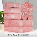SUPERIOR Egyptian Cotton Pile 8 Piece Towel Set, Includes 2 Bath, 2 Hand - Image 5