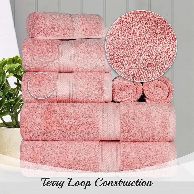 Superior Egyptian Cotton Pile Bath Towel Set of 4, Ultra Soft Luxury Towels - Image 3