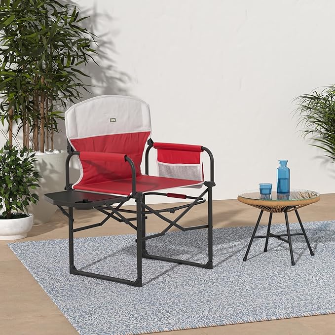 SUNNYFEEL Camping Directors Chair, Heavy Duty,Oversized Portable Folding Chair with Side Table, Pocket for Beach, Fishing,Trip,Picnic,Lawn,Concert Outdoor Foldable Camp Chairs - Image 2