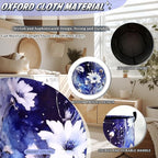 Blue Daisy Flower Laundry Basket Foldable Oxford Cloth Watercolor Floral - Image 6