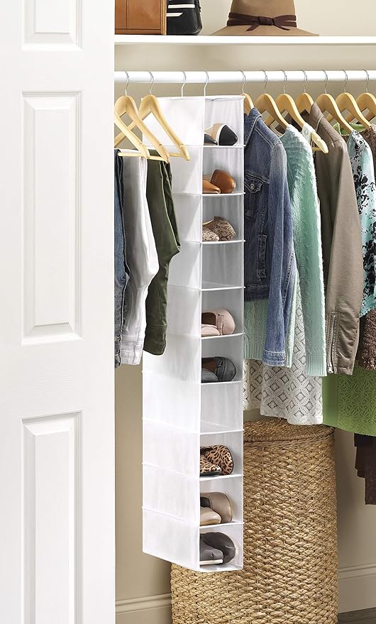 Whitmor Hanging Shoe Shelves 10 Section White - Image 2