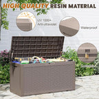 Outdoor Storage Box, Resin Deck Boxes Indoor and outdoor, Waterproof Storage Box Lockable Lid (Grey, 101 Gallon) - Image 3