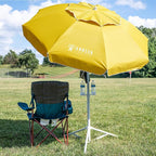 AMMSUN Shade Umbrella, Premium Portable Umbrella with Stand, 6.5ft Lightweight Free Standing Canopy for Sporting Games, Adjustable Instant Sun Protection and Easy to Carry, Yellow - Image 2