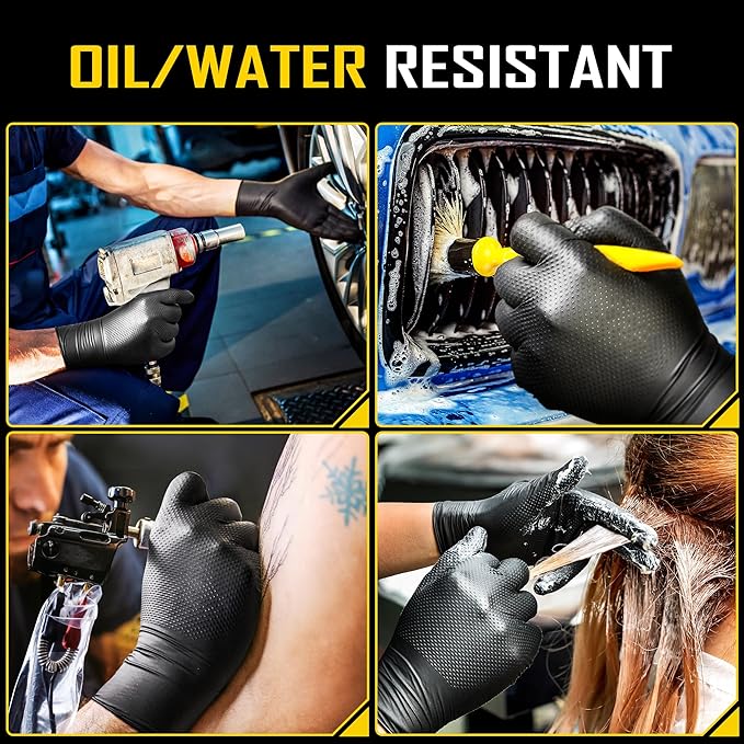 COOLJOB 8 Mil Disposable Nitrile Gloves, Diamond Textured Grip - Image 6