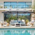 SUPERJARE 13FT Outdoor Umbrella for Patio, Double sided Pool Umbrellas with Fade Resistant Canopy, Large Table Umbrella for Deck, Market, Backyard - Gray - Image 6