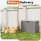 Outdoor Storage Box, Resin Deck Boxes Indoor and outdoor, Waterproof Storage Box Lockable Lid (Grey, 45 Gallon) - Image 6
