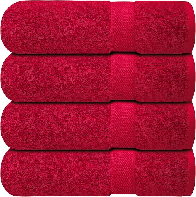 Infinitee Xclusives Luxury 100% Ring-Spun Cotton Bath Towels Set of 4 – Soft by InfiniteeXclusives