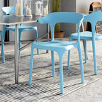 VECELO 4 Pack Plastic Stacking Chairs, Stackable Dining Chairs for Kitchen Restaurant Patio, Portable Indoor Outdoor Use, No Assembly Required, Blue - Image 8