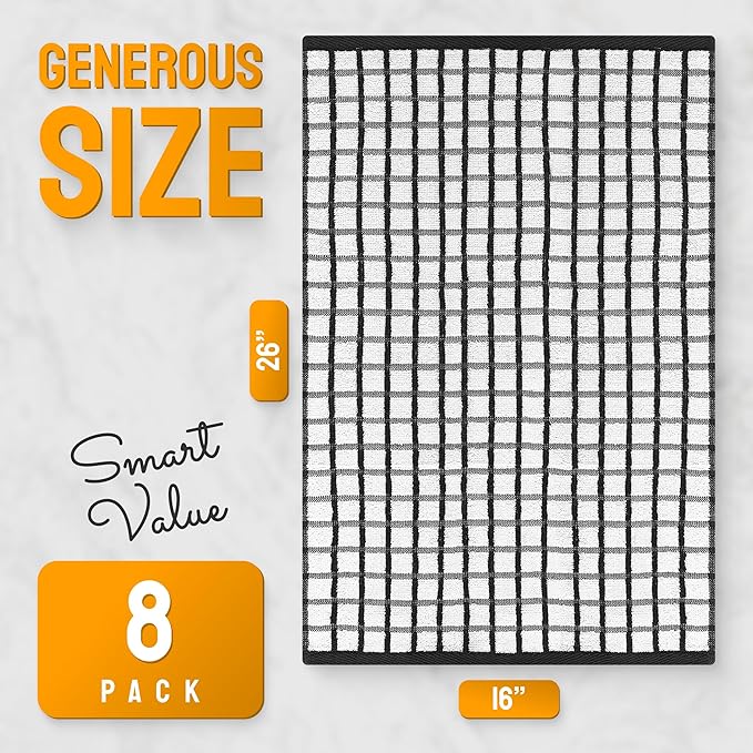 Premium Dish Towels for Kitchen, 8 Pack, 16x26 - Image 4