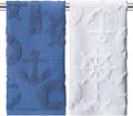 2 Pcs Nautical Hand Towels for Bathroom Navy Blue Nautical Beach Bathroom Hand by Fanfanwin