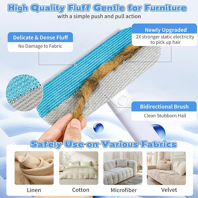 Pet Hair Remover for Furniture – 23.2Inch Reusable Dog & Cat Hair Removal Brush - Image 2
