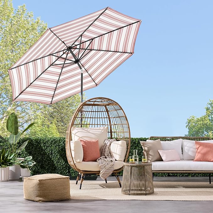 Best Choice Products 10ft Solar Polyester LED Lighted Patio Umbrella w/Tilt Adjustment and UV-Resistant Fabric - Image 2