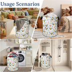 Cute Bee Laundry Basket, Foldable Oxford Cloth Pink Flowers Laundry Hamper - Image 7
