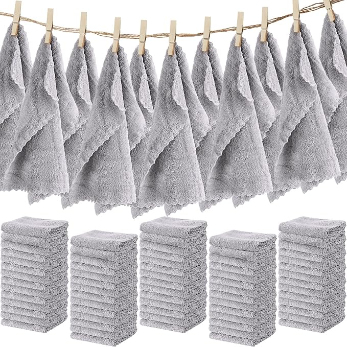 Newwiee 100 Pcs Washcloths Bulk Quick Drying Bathroom Wash Clothes 12 x 12 Inch by Newwiee