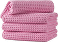 Microfiber Waffle Hand Towels, 4 Pieces, Fast Drying, Lint Free 430 GSM by Unknown