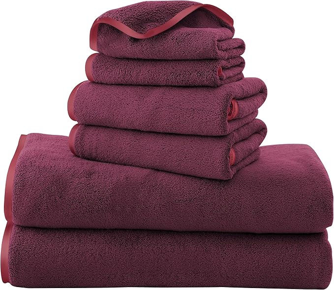 TENSTARS Microfiber Coral Velvet Luxury Silk Hemming Towel Set by TENSTARS