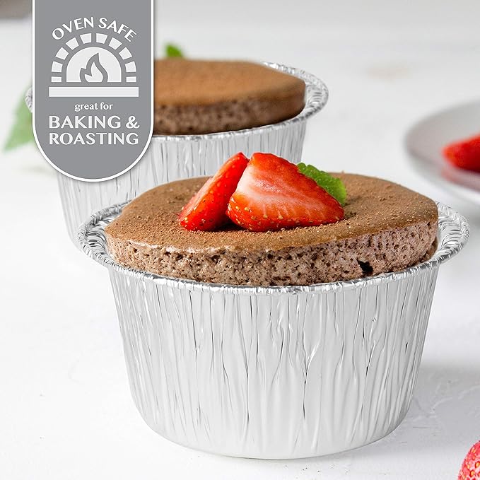 PLASTICPRO 4.5'' Inch Round Tin Foil Pans Disposable Aluminum, Freezer & Oven - Image 5
