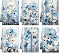 Breling Set of 6 Blue Daisy Kitchen Towel Vintage Themed Dish Towel Bathroom by Breling