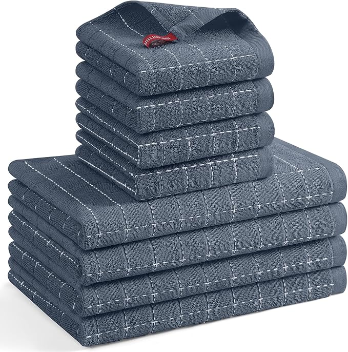 Mordimy 100% Cotton Terrycloth Kitchen Towels and Dishcloths Sets, Soft and by Mordimy
