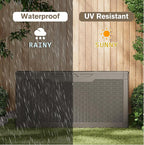 JUMMICO 100 Gallon Resin Deck Box, Waterproof Outdoor Storage Box with Lockable Lid for Garden Tools, Patio Cushions (Light Brown) - Image 3