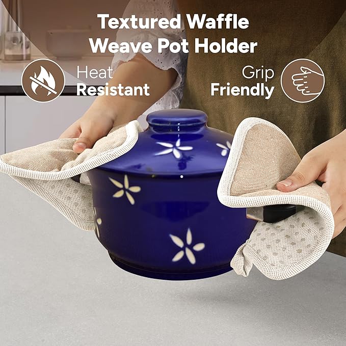 Casa Platino Mini Oven Mitts & Silicone Pot Holders, 4-Piece – Heat Resistant - Image 5
