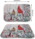 Christmas Dish Drying Mats 18x24 Inch Snow Red Bird Drying Mats Xmas Farmhouse - Image 2
