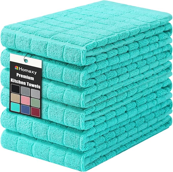 Homaxy Premium Cotton Kitchen Towels 16"x 28", Large Natural Ring Spun 390 GSM by Homaxy