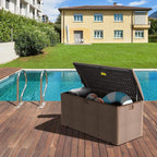 TARKARI Premium Pro Edition 180 Gallon Lockable Resin Deck Box, Waterproof & UV-Resistant Outdoor Storage Box for Outdoor Cushion Storage, Garden Tools & Pool Accessories Storage, Brown - Image 4