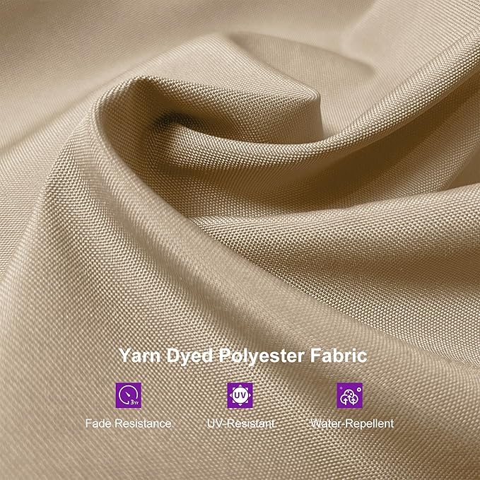 PURPLE LEAF 9'×11.5' Cantilever Patio Umbrella with Base Rectangle Offset Outdoor Umbrella Cover with Zipper for Garden Deck Pool Beige - Image 8