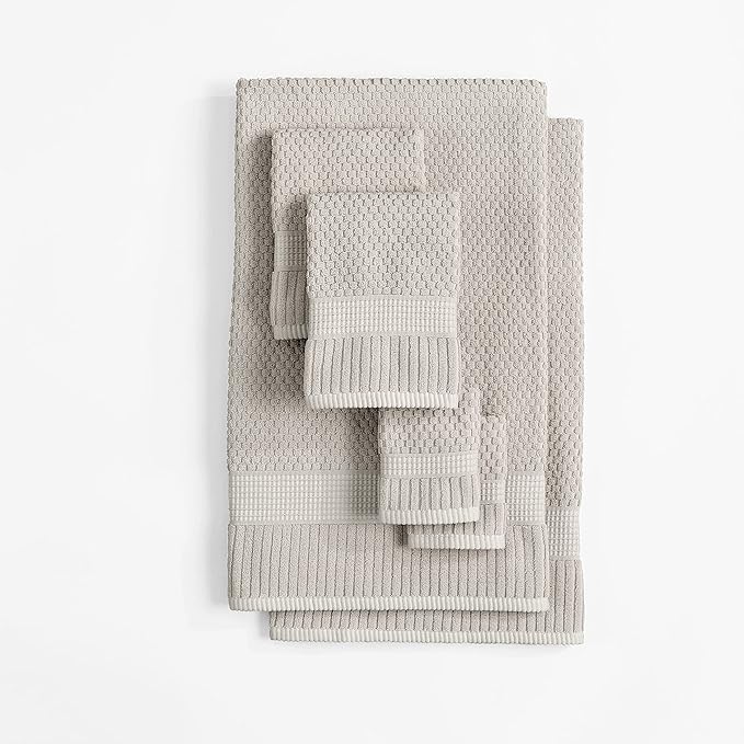 NY Loft 100% Cotton 6 Piece Bath Towel Set | Grey Towels | Oeko-TEX® Standard - Image 8