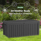 EasyUp 150 Gallon Outdoor Storage Box, Resin Waterproof UV-Resistant Deck Box with Hydraulic Lid Support, Reinforced Stability for Patio, Garden, and Poolside, Black - Image 5