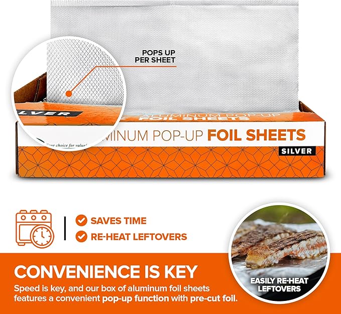 Pre-Cut Deli Aluminum Foil Sheets – 15” Extra-Wide Heavy-Duty Pop-Up Sheets - Image 4