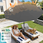 AreShark 9 FT Patio Umbrella for Outdoor, Outdoor Table Umbrella with Push Button Tilt and Crank, Outdoor Patio Umbrellas with 8 Sturdy Ribs for Market, Garden, Pool (Gray) - Image 4