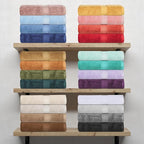 SUPERIOR Solid Egyptian Cotton Towel Set, Washcloths 13” x 13”, Hand Towels 20” - Image 7