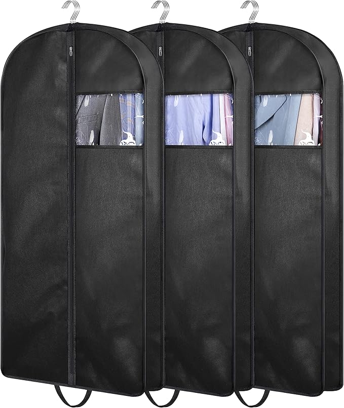 KIMBORA 43" Suit Bags for Closet Storage and Travel, Gusseted Hanging Garment by KIMBORA