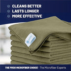 MW Pro Microfiber Cleaning Cloth | Olive | 12 Pack | 16” x 16” | All Purpose - Image 2