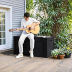 Greesum 120 Gallon Deck Box, Resin Outdoor Storage Container for Patio Furniture, Garden Tools, Pool Accessories, Weatherproof, Lockable, Black - Image 3