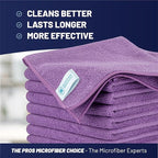 MW Pro Microfiber Cleaning Cloth | Purple | 12 Pack | 16” x 16” | All Purpose - Image 2