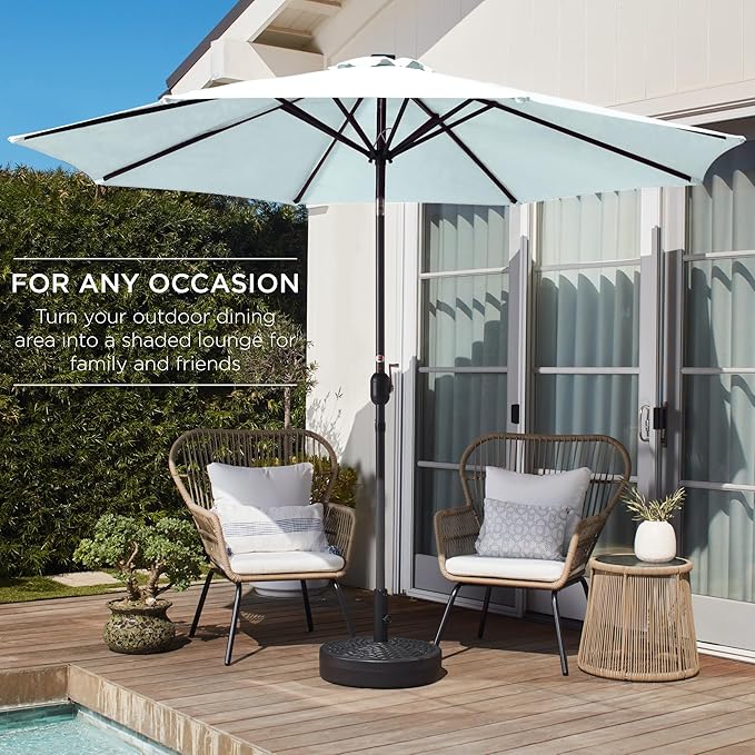 Best Choice Products 10ft Outdoor Table Compatible Steel Polyester Market Patio Umbrella w/Crank and Easy Push Button Tilt - Image 3