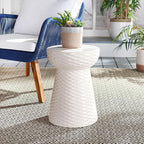 Safavieh Castle Gardens Collection Daphne White Glazed Ceramic Garden Stool - Image 2