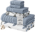 Modern Threads Organic Vines 6-Piece 100% Cotton Towel Set – Yarn Dyed Jacquard by ModernThreads