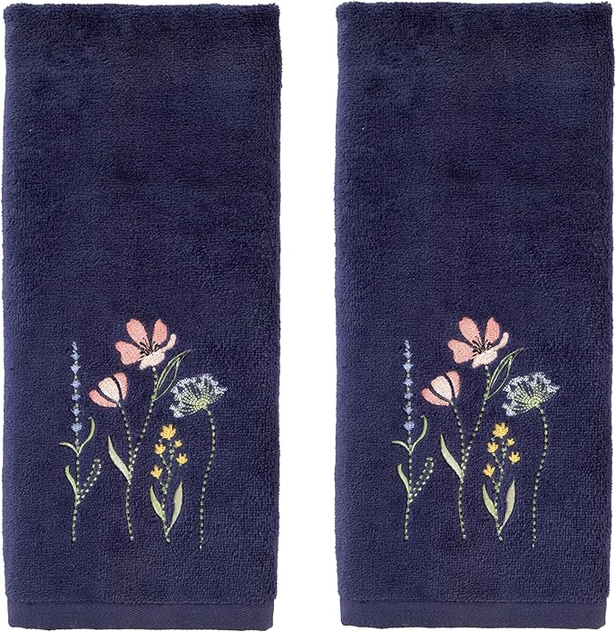 SKL Home Wildflower Field 100% Cotton Embroidered 2pc Hand Towel Set, Decorative by SKLHomebySaturdayKnightLtd