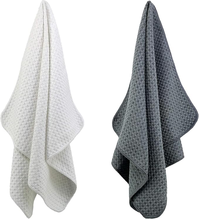 POLYTE Ultra Premium Microfiber Kitchen Dish Hand Towel Waffle Weave, 8 Pack - Image 2